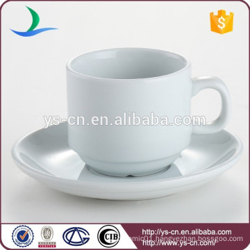 Wholesale white 220ml ceramic cup and saucer